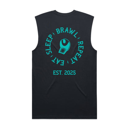 Womens Eat Sleep Brawl Repeat Singlet Top