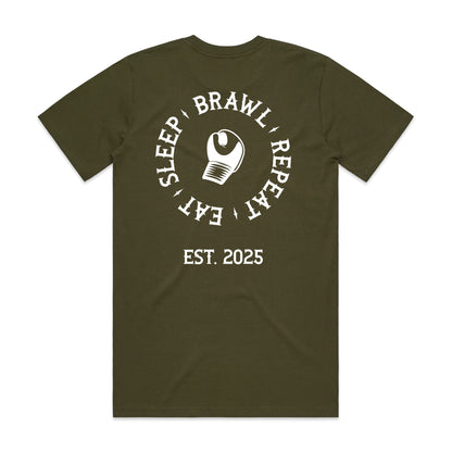 Mens Eat Sleep Brawl Repeat T-Shirt