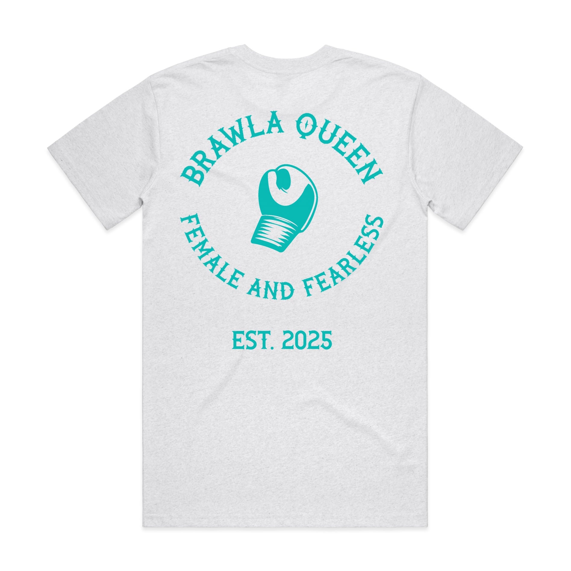 Womens Brawla Queen tee Shirt - White Marle
