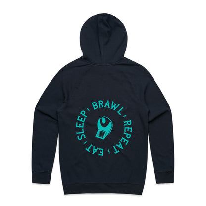 Womens Eat Sleep Brawl Repeat Hoodie