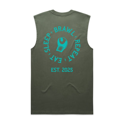 Womens Eat Sleep Brawl Repeat Singlet Top