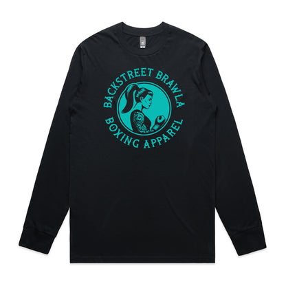 Womens Eat Sleep Brawl Repeat Long Sleeve Tee