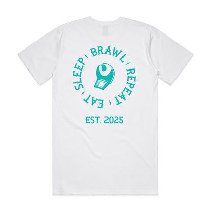 Womens Eat Sleep Brawl Repeat T- Shirt