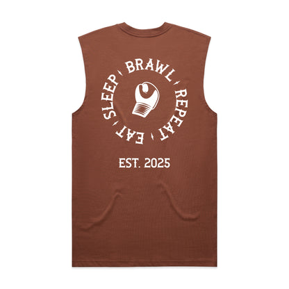 Mens Eat Sleep Brawl Repeat Singlet Top