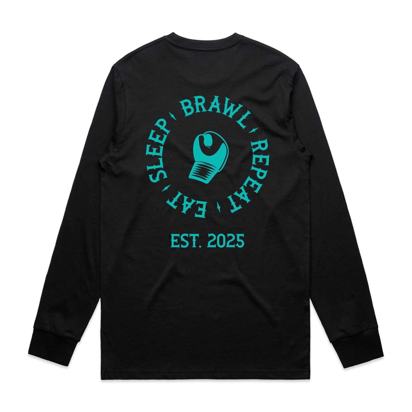 Womens Eat Sleep Brawl Repeat Long Sleeve Tee