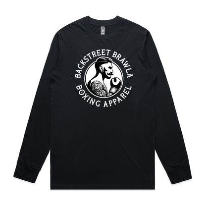 Mens Eat Sleep Brawl Repeat Long Sleeve Tee