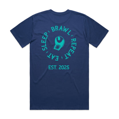 Womens Eat Sleep Brawl Repeat T- Shirt