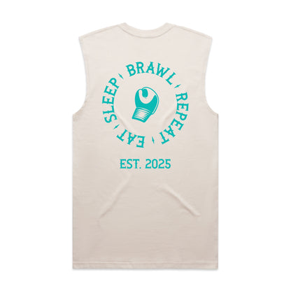 Womens Eat Sleep Brawl Repeat Singlet Top