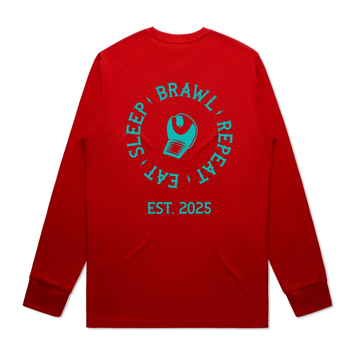 Womens Eat Sleep Brawl Repeat Long Sleeve Tee
