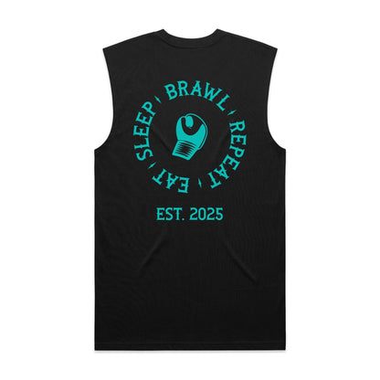 Womens Eat Sleep Brawl Repeat Singlet Top
