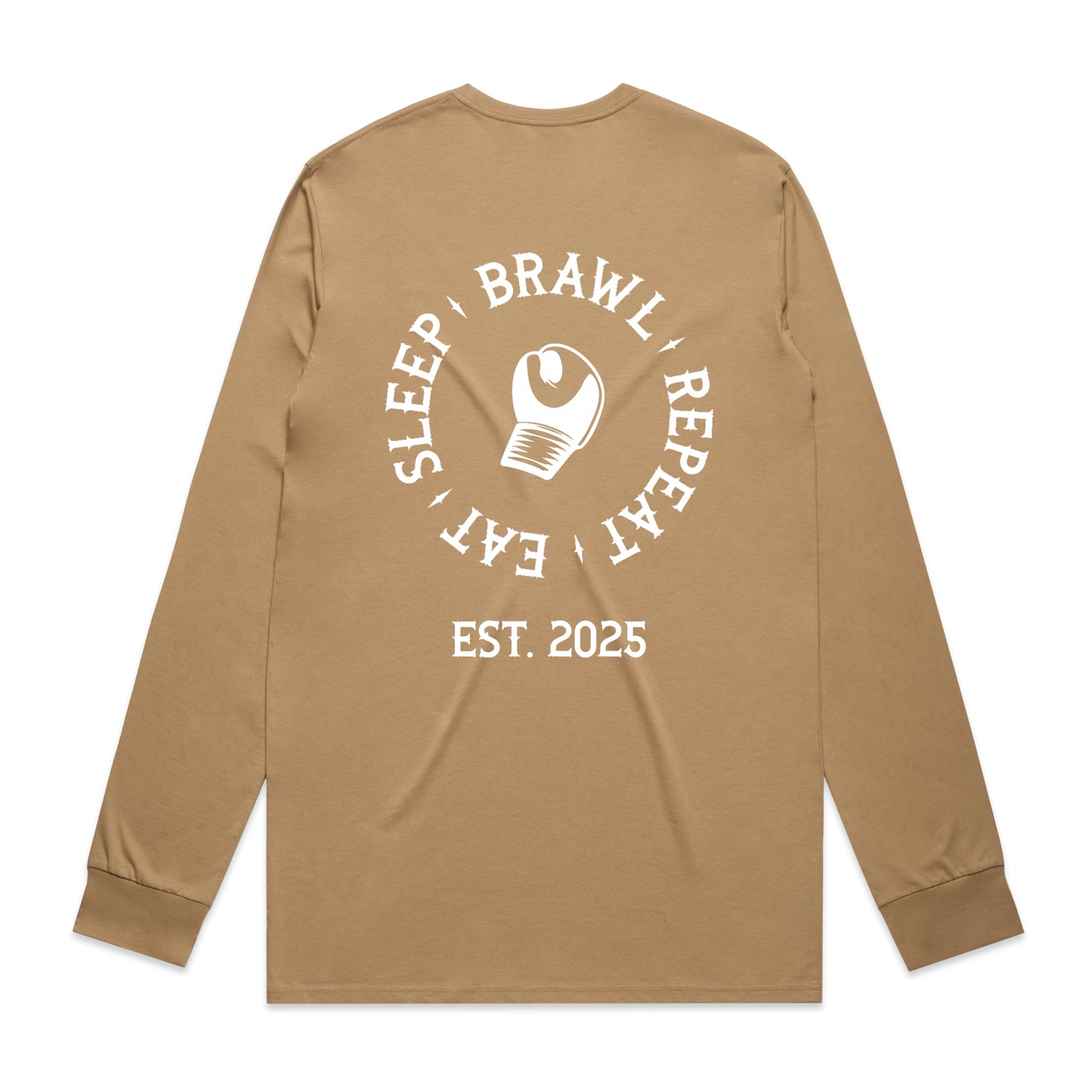 Mens Eat Sleep Brawl Repeat Long Sleeve Tee