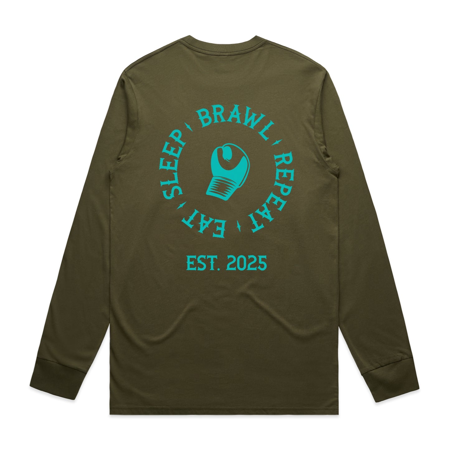 Womens Eat Sleep Brawl Repeat Long Sleeve Tee