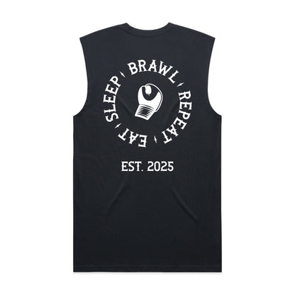 Mens Eat Sleep Brawl Repeat Singlet Top