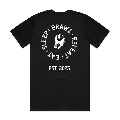Mens Eat Sleep Brawl Repeat T-Shirt