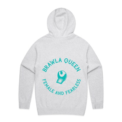 Womens Brawla Queen Hoodie - White Marle