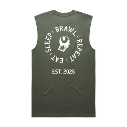 Mens Eat Sleep Brawl Repeat Singlet Top
