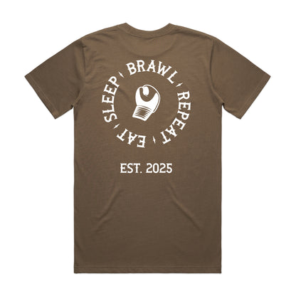 Mens Eat Sleep Brawl Repeat T-Shirt