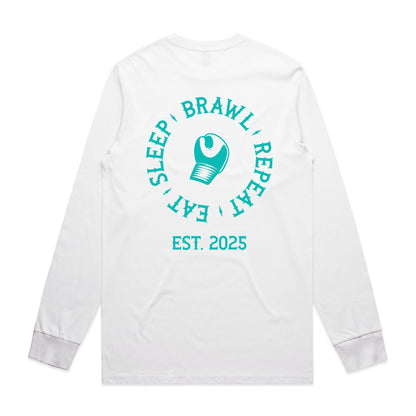 Womens Eat Sleep Brawl Repeat Long Sleeve Tee